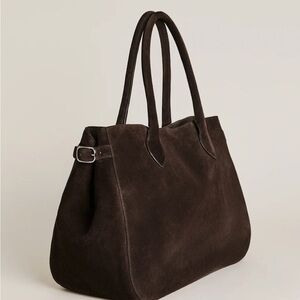 Reformation Dark Brown Suede Tote